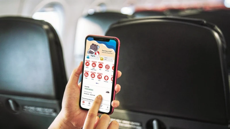 La aplicacin de la compaa ofrece una infinita gama de servicios adicionales. Foto: Air Asia.